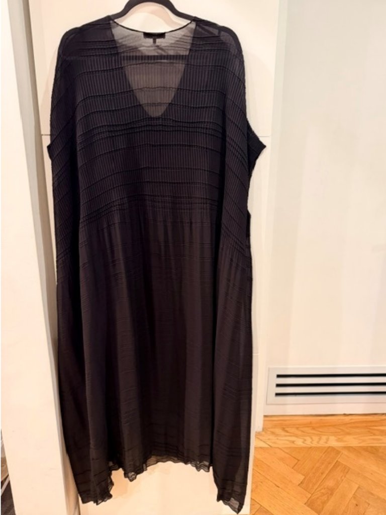 Lafayette 148 New York Pleated Chiffon Overlay Kaftan Dress Large Nwot